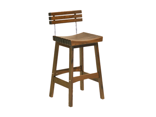 Heritage Sunset Bar Stool with Back | Classic Ipe
