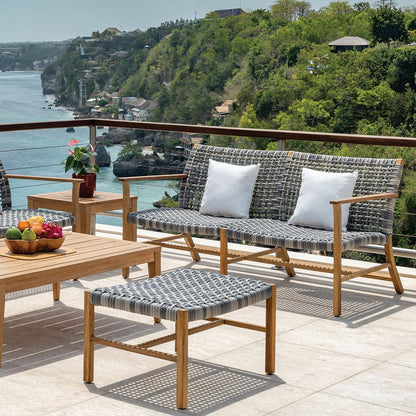 Catherine Teak Club Ottoman